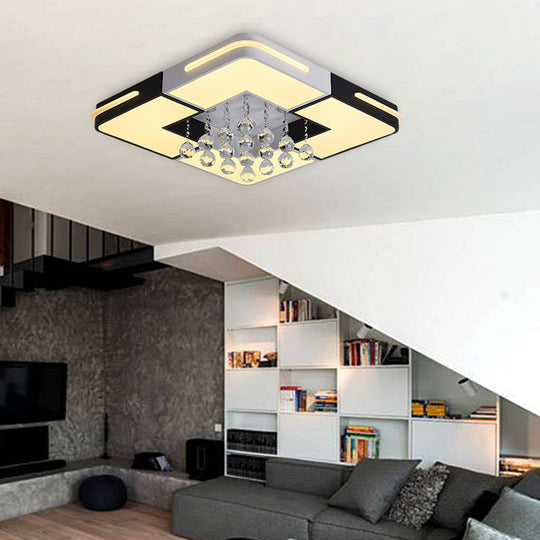 Led Ceiling Light With Crystal Ball Accent And Stepless Dimming Available In 3 Sizes White/3 Color