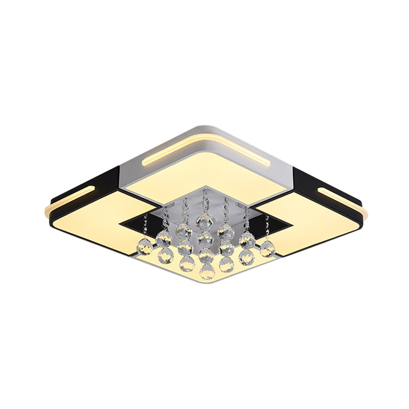 Led Ceiling Light With Crystal Ball Accent And Stepless Dimming Available In 3 Sizes White/3 Color