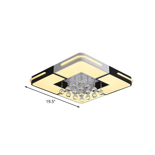 Led Ceiling Light With Crystal Ball Accent And Stepless Dimming Available In 3 Sizes White/3 Color