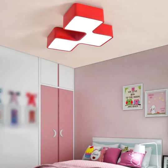 Square Acrylic Flush Mount Ceiling Light for Kindergarten and Nursing Room with Modern Style