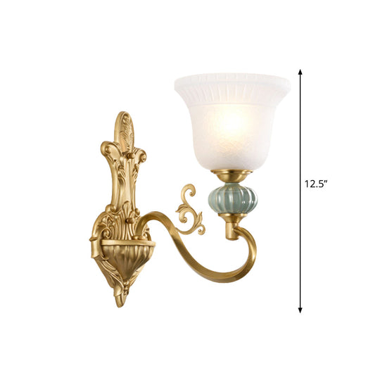 Stylish Half-Head Wall Sconce With Opal Glass Bell Shade - Ideal For Modern Living Rooms