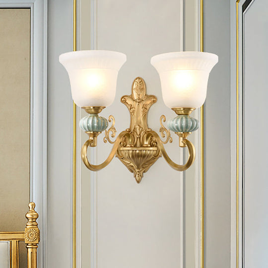 Stylish Half-Head Wall Sconce With Opal Glass Bell Shade - Ideal For Modern Living Rooms