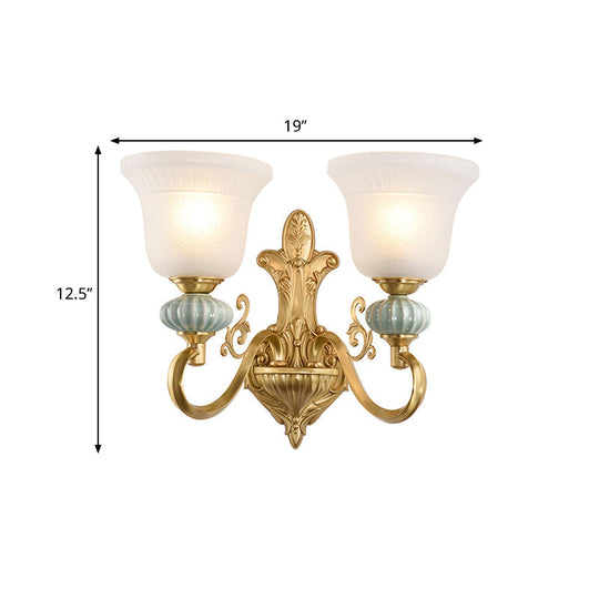 Stylish Half-Head Wall Sconce With Opal Glass Bell Shade - Ideal For Modern Living Rooms