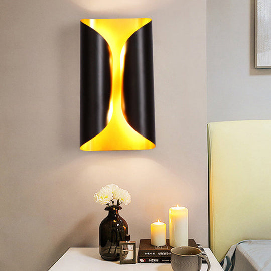 Black Metal Colonial Style 2-Light Rolling Surface Wall Sconce