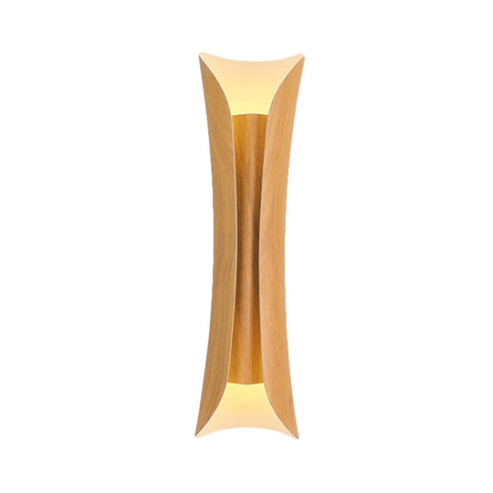 Simplicity Curled Metal Wall Mount Sconce With Dual Heads 13/21/30 H Brass/Gold/Natural Wood Finish