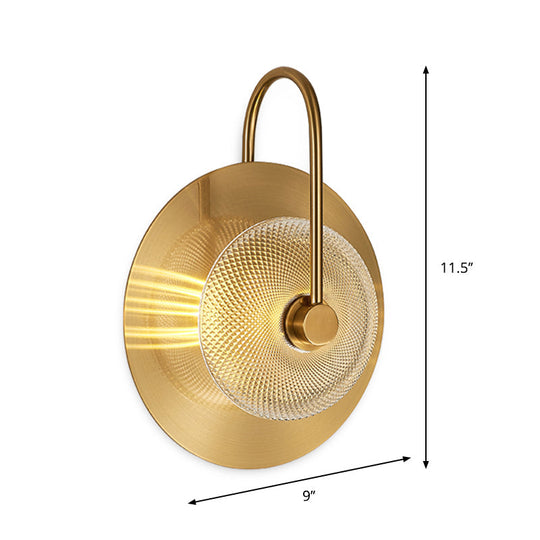 Prismatic Glass Wall Sconce: Bell Shape Post-Modern Brass Finish - Green/Clear