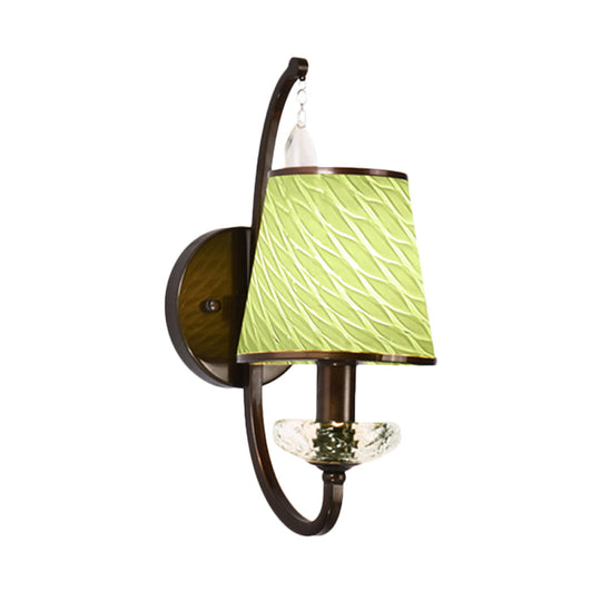 Contemporary Style Wall Light Fixture With Beige/Blue/Green Cone Shade