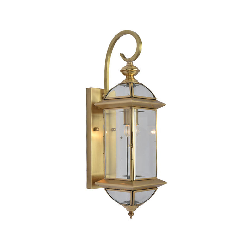 Geometric Brass Sconce With Traditional Style Wall Mount - Perfect For Living Room Lighting