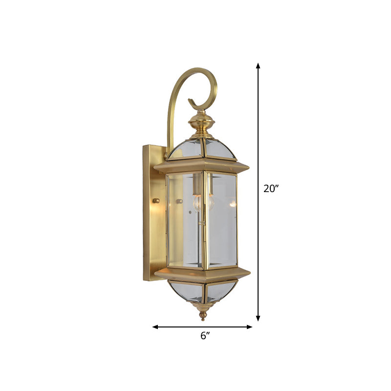 Geometric Brass Sconce With Traditional Style Wall Mount - Perfect For Living Room Lighting