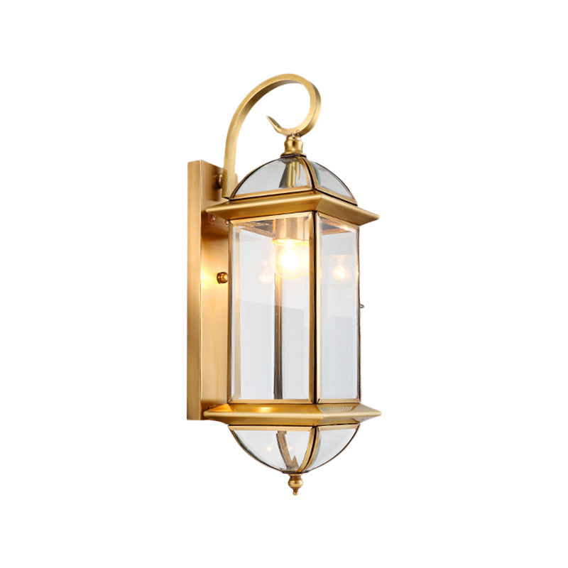 Traditional Gold Metal Wall Sconce With Curved Arm And Bulb - Stylish Living Room Light Fixture