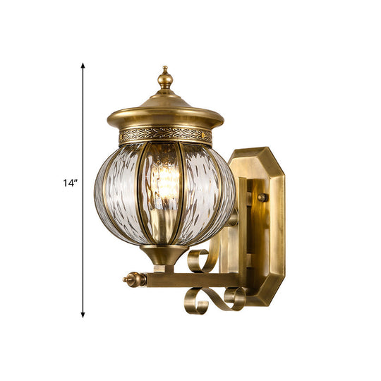 Traditional Metal Gold Sconce Light Fixture - Wall Mount Lamp For Porch