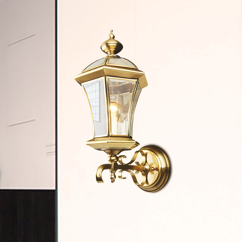 Traditional Brass Birdcage Sconce Light - Single Head Wall Lighting Fixture For Living Room