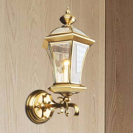 Traditional Brass Birdcage Sconce Light - Single Head Wall Lighting Fixture For Living Room