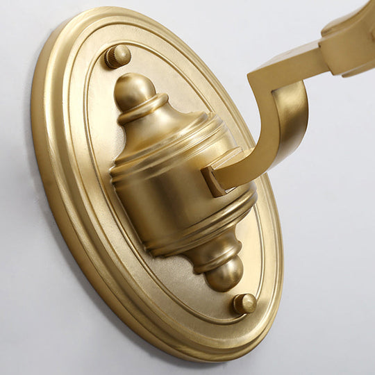 Lodge Style Bell Wall Sconce: 1/2-Light Opal Glass Fixture In Brass For Living Room