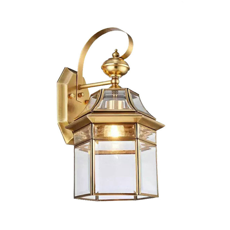 Traditional Brass Wall Sconce Open Bottom Metal Fixture For Living Room