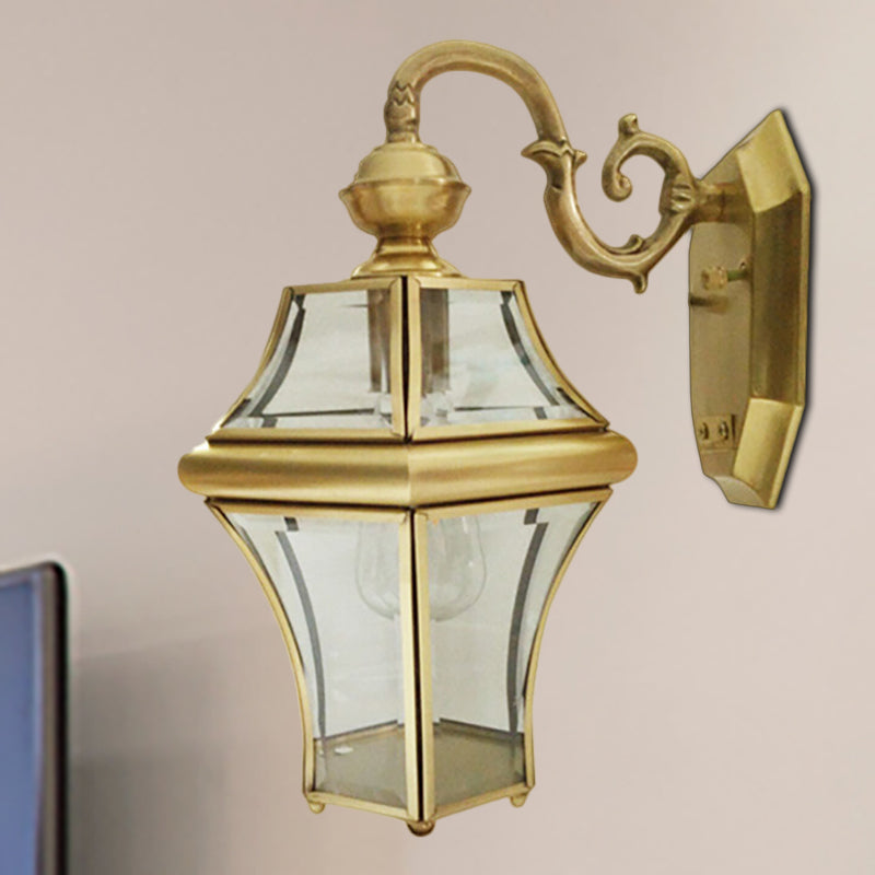 Traditional Brass Birdcage Wall Sconce - 1 Bulb Metal Lighting Fixture For Living Room