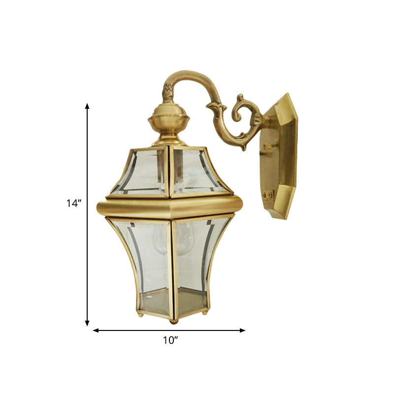 Traditional Brass Birdcage Wall Sconce - 1 Bulb Metal Lighting Fixture For Living Room