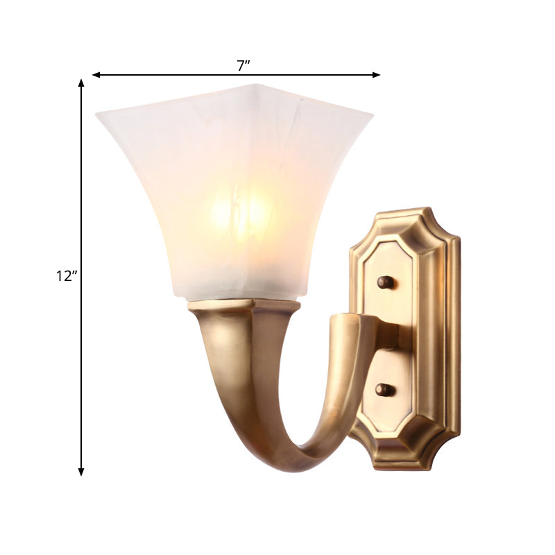 Vintage Style Gold Wall Sconce With Frosted Glass Shade - Perfect For The Bedroom