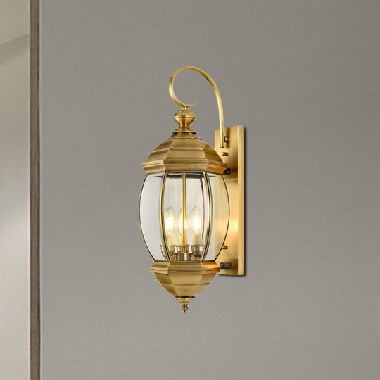 Traditional Brass Lantern Porch Wall Sconce Lighting 7.5/9.5 Wide