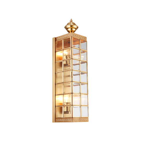 Traditional Metal Wall Sconce - Rectangular Brass Light Fixture