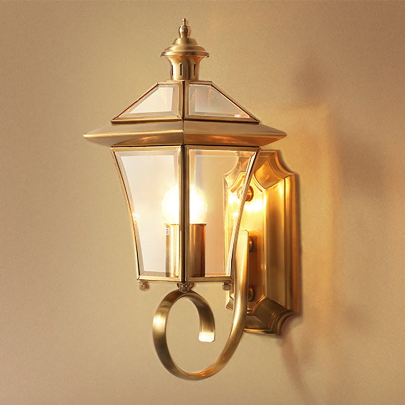 Traditional Brass Birdcage Wall Lamp With 1 Light For Balcony Mount 14/15 Height