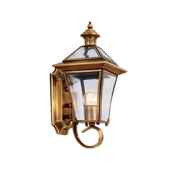 Traditional Brass Birdcage Wall Lamp With 1 Light For Balcony Mount 14/15 Height