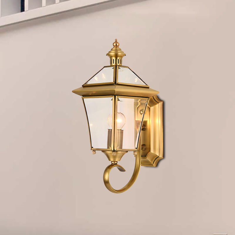 Traditional Brass Birdcage Wall Lamp With 1 Light For Balcony Mount 14/15 Height