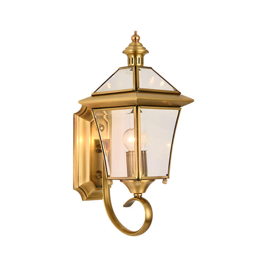 Traditional Brass Birdcage Wall Lamp With 1 Light For Balcony Mount 14/15 Height