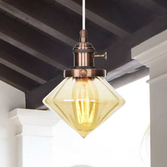 Height Adjustable Industrial Hanging Pendant Light - 1-Light Indoor Black/Bronze/Brass Finish With