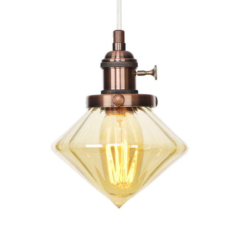 Height Adjustable Industrial Hanging Pendant Light - 1-Light Indoor Black/Bronze/Brass Finish With