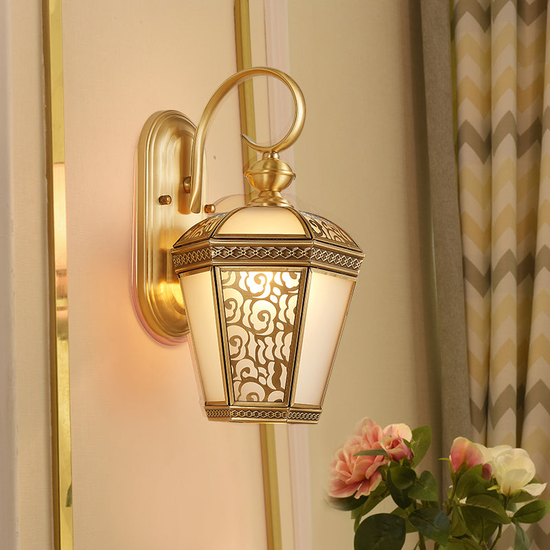 Traditional Brass Birdcage Wall Sconce With 1-Light For Foyer - 6/7.5 Wide / 6