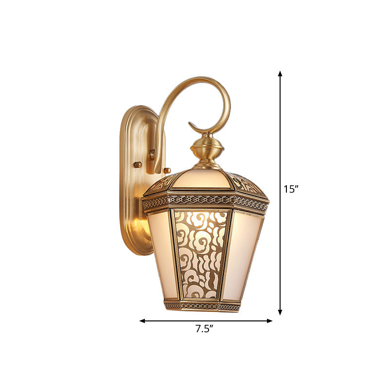 Traditional Brass Birdcage Wall Sconce With 1-Light For Foyer - 6/7.5 Wide