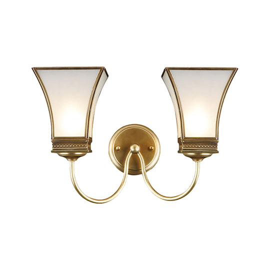 Traditional Bell Metal Wall Sconce With Brass Finish - Elegant Living Room Lighting Fixture