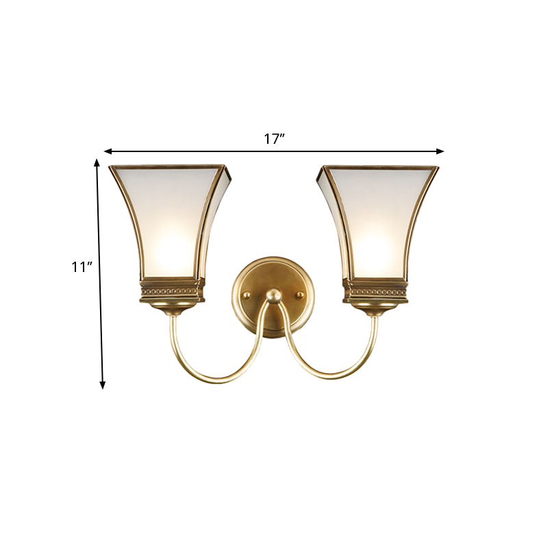 Traditional Bell Metal Wall Sconce With Brass Finish - Elegant Living Room Lighting Fixture