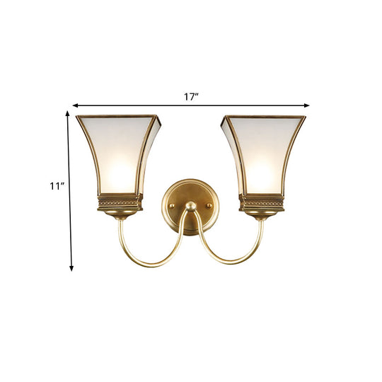 Traditional Bell Metal Wall Sconce With Brass Finish - Elegant Living Room Lighting Fixture