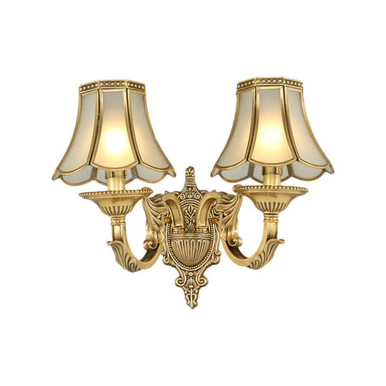 Traditional Brass Metal Wall Sconce Light Fixture For Bedroom