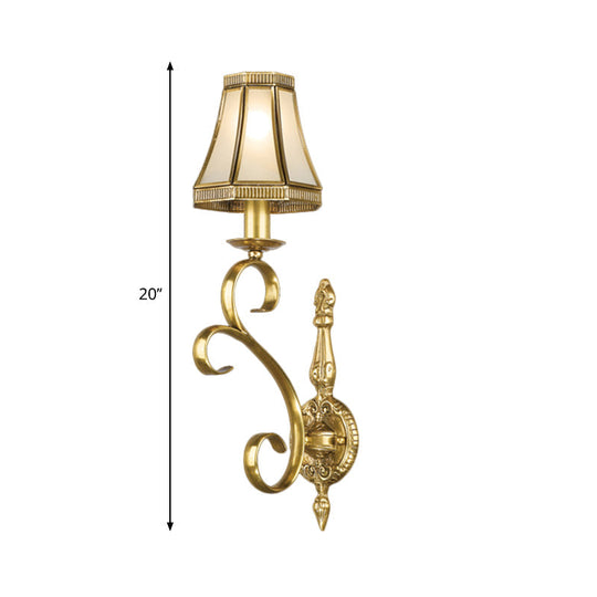 Conical Wall Mount Light - Traditional Brass Metal Fixture With 1/2-Light Lighting