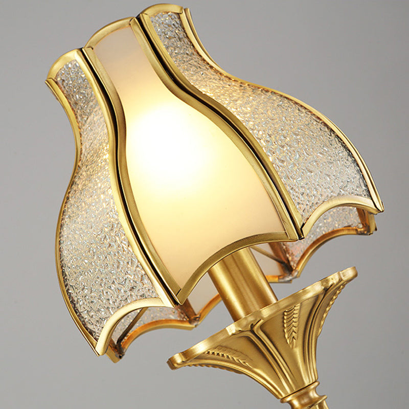 Traditional Brass Wall Sconce With Curving Design - 1/2 Light Fixture For Bedroom