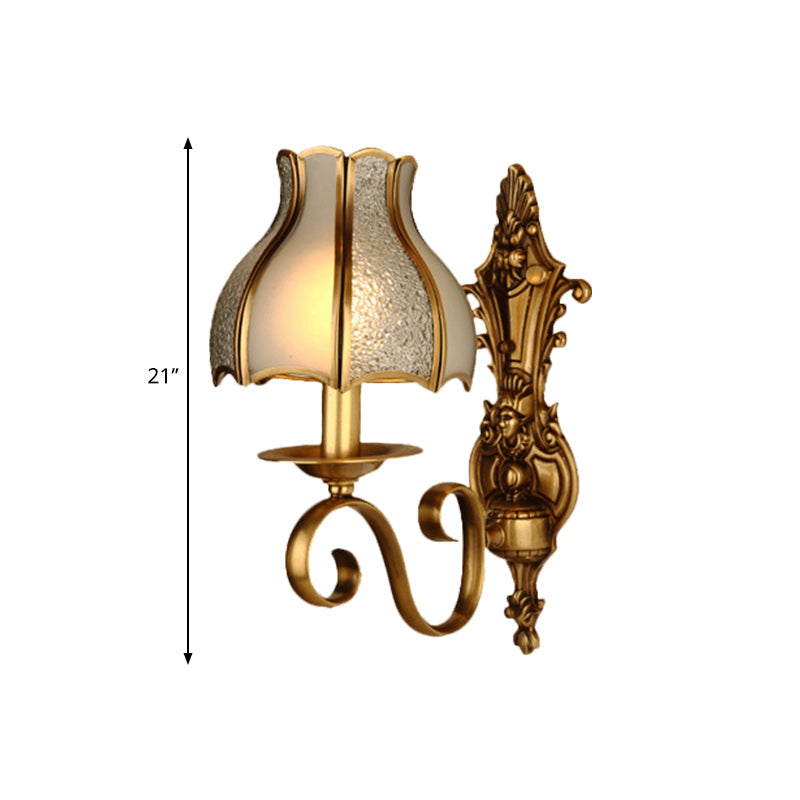 Traditional Curved Brass Wall Sconce With 1/2-Light For Living Room