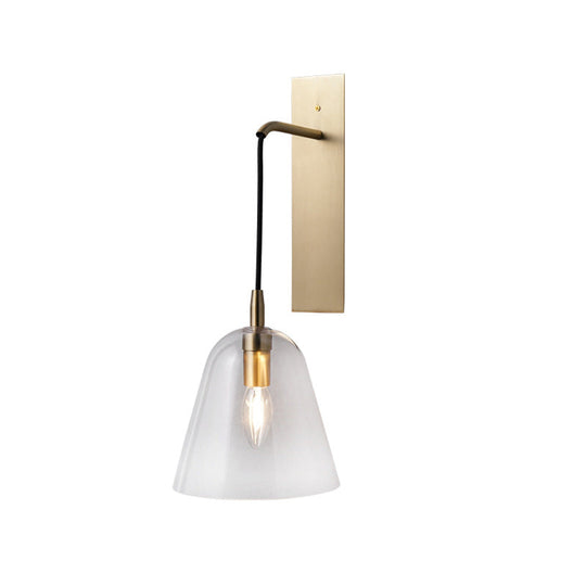 Retro Style Brass Wall Sconce With Clear Glass Shade