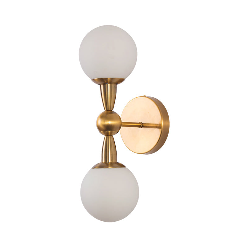 Minimalist Hand-Blown Glass Spherical Wall Sconce With Half-Bulb In Gold - Perfect For Bedrooms