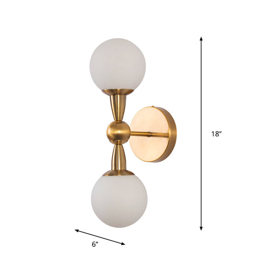 Minimalist Hand-Blown Glass Spherical Wall Sconce With Half-Bulb In Gold - Perfect For Bedrooms