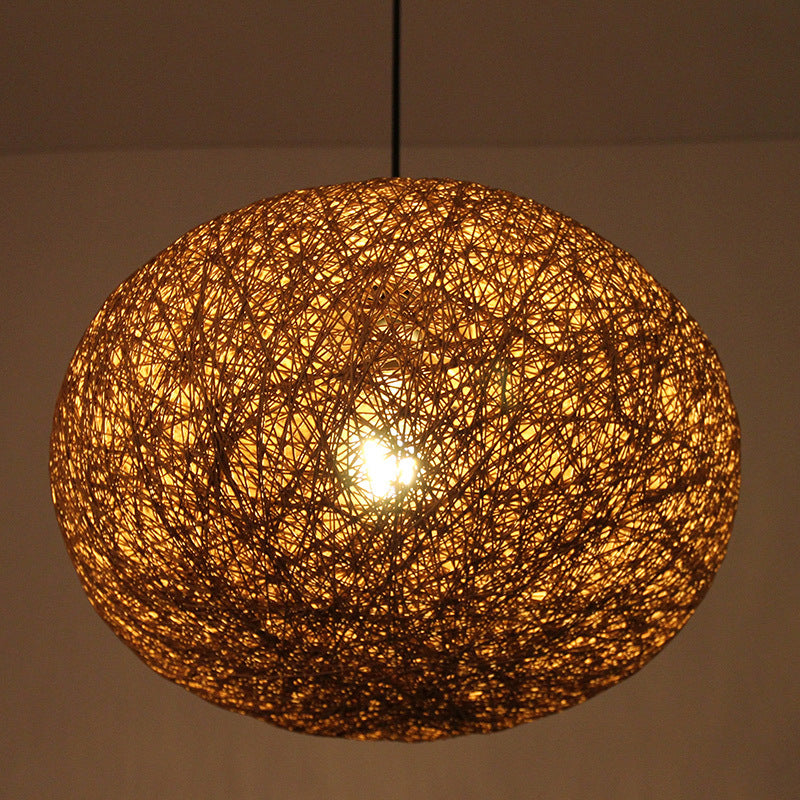 Handcrafted Wood Pendant Light: Modernist Coffee Finish