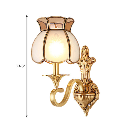 Traditional Metal Brass Birdcage Sconce Light: 1/2-Head Wall Lighting Fixture For Living Room