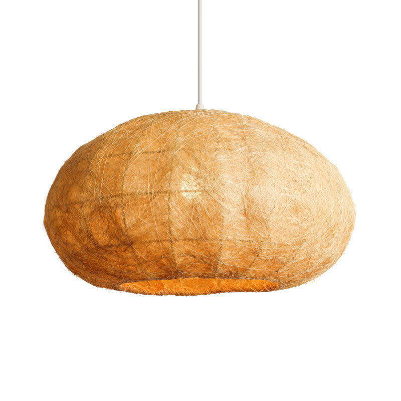 1-Bulb Asian Ceiling Light: Wood Lantern Pendant Fixture With Bamboo Shade