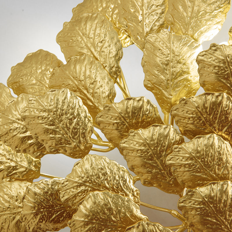 Contemporary Leaf Wall Sconce With Dark Coffee/Gold Finish - Perfect For Living Room Lighting