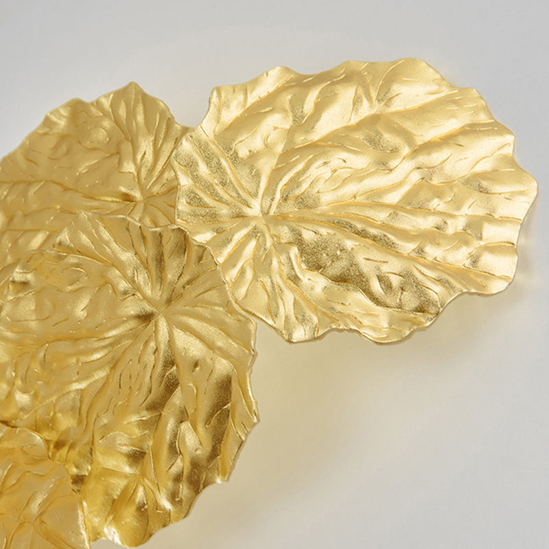 Modern Leaf Design Wall Sconce With 6 Lights In Gold Perfect For Living Room