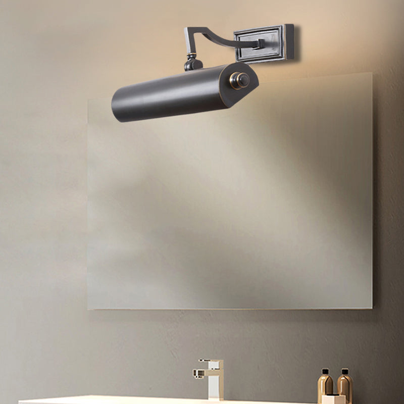 Gold/Black Bathroom Vanity Wall Light - Traditional Linear Fixture With 2 Bulbs