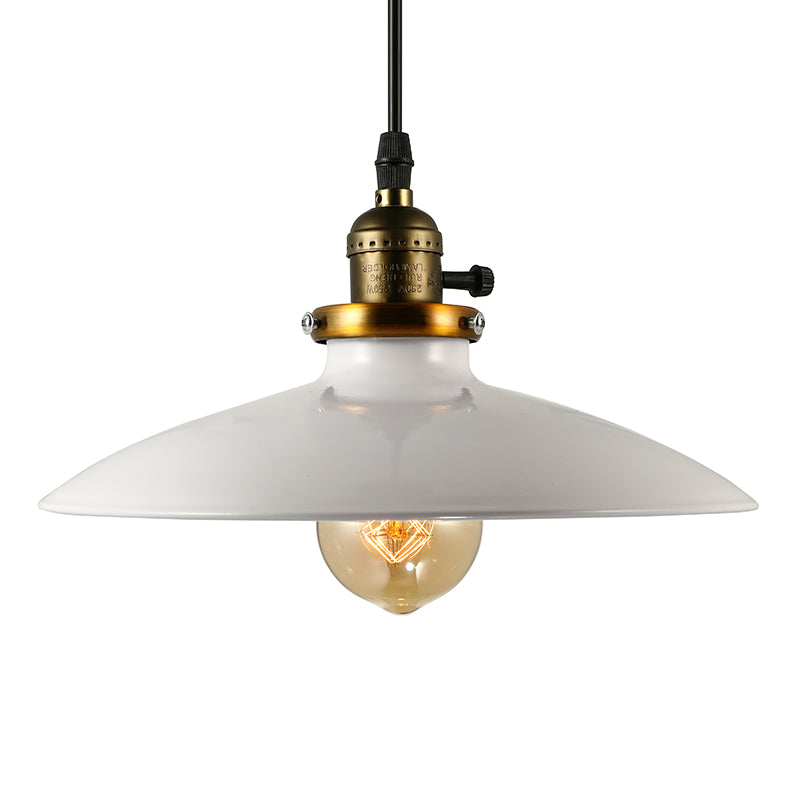 Industrial Style Saucer Metal Pendant Ceiling Light In Black/White - Perfect For Living Room