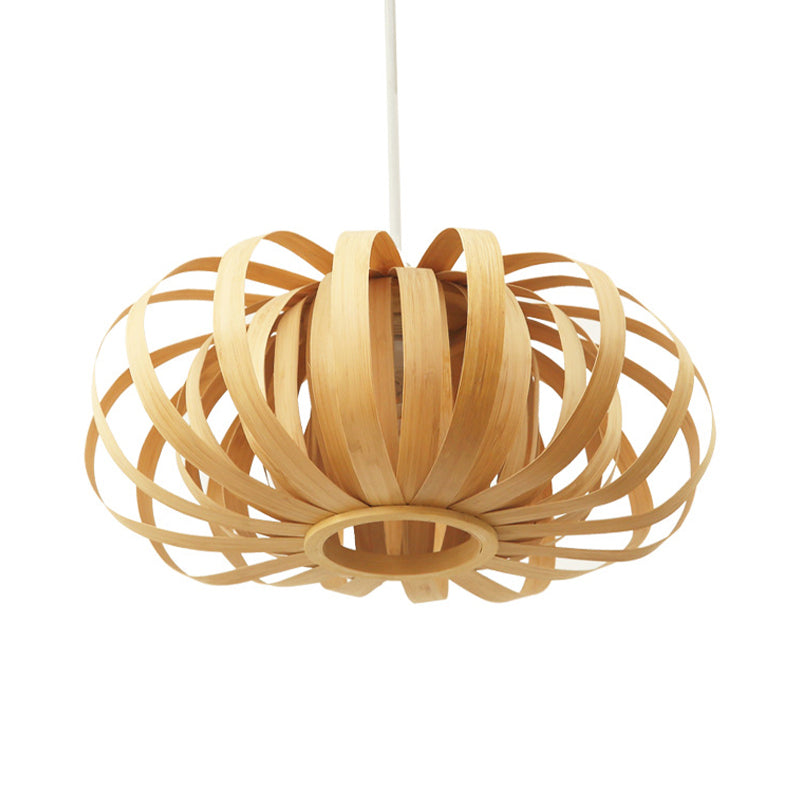 Adjustable Nordic Style Wooden Pendant Light With Oval Shape - 18/21.5/24.5 Width